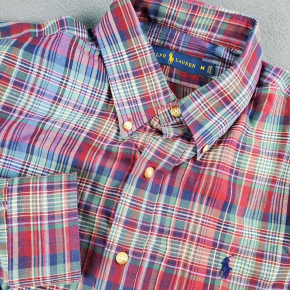 Ralph Lauren Men's M Medium Plaid Button Down Long Sleeve Shirt - Picture 1 of 6